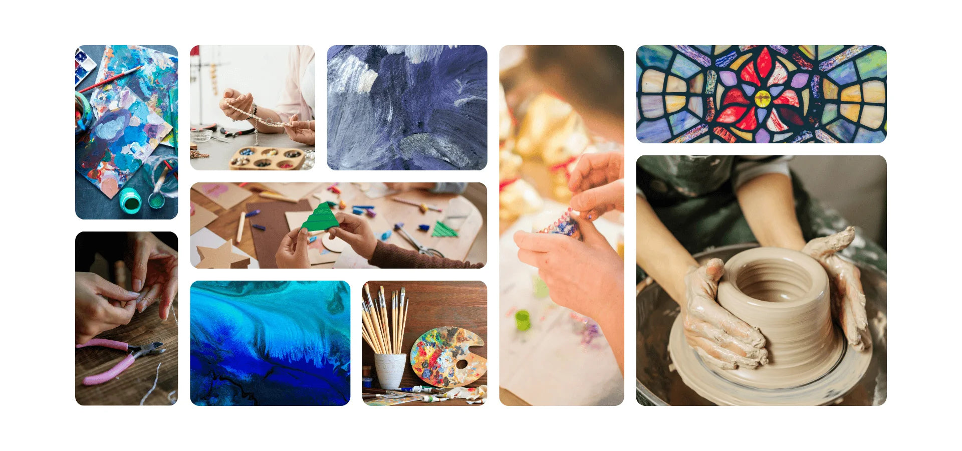Collage of courses at Artworks UK